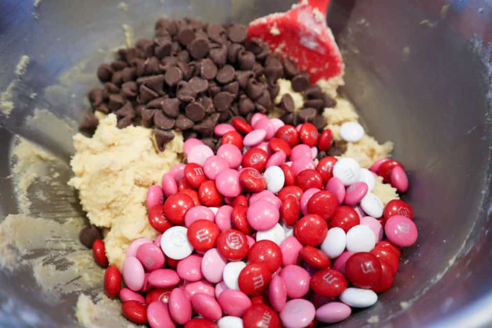 Picture of ingredients for Soft & Chewy Chocolate Chip M&M Cookies