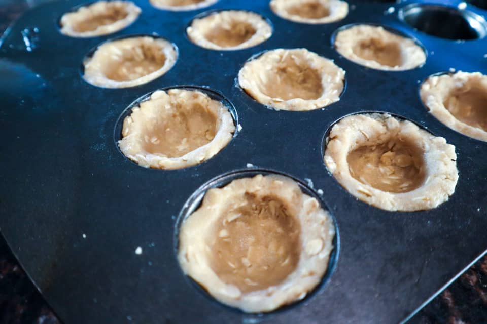 Picture of formed cookie cups before baking.