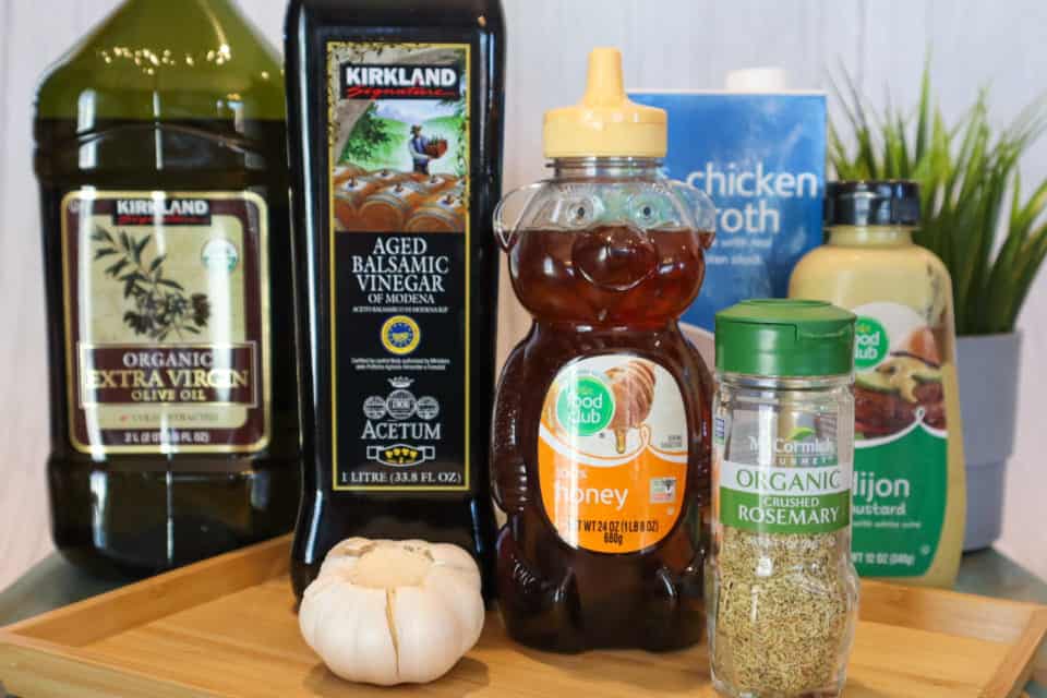 Ingredients for Pork Medallions with Balsamic Honey Sauce.